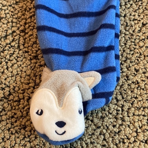 NWOT Carter’s Fleece Blue Baby Sleeper Size 6 Months - Picture 3 of 7